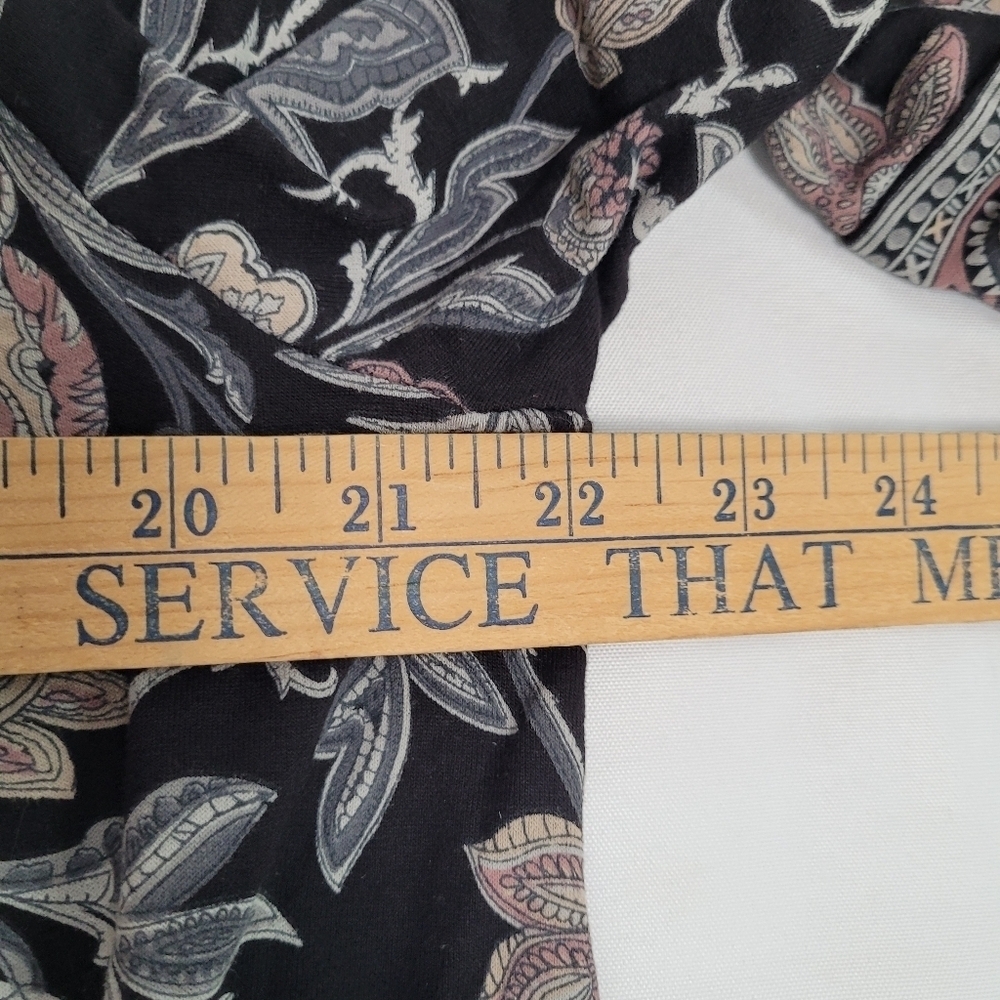 Lucky Brand Women's Size 2X Plus Floral 3/4 Sleeve Vneck Blouse Top - Picture 7 of 10